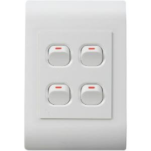 Four Lever One-Way 100×50 PVC White QLP42SW4/1