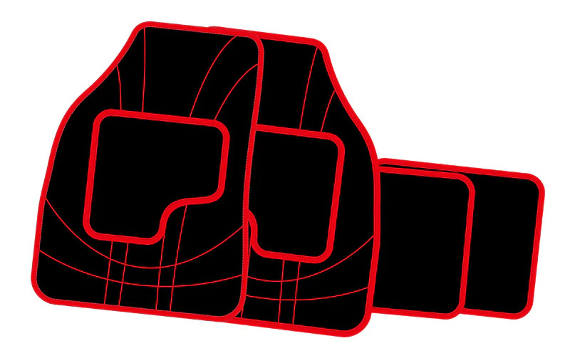 MATS - 4 PC CARPET - RED TRIM