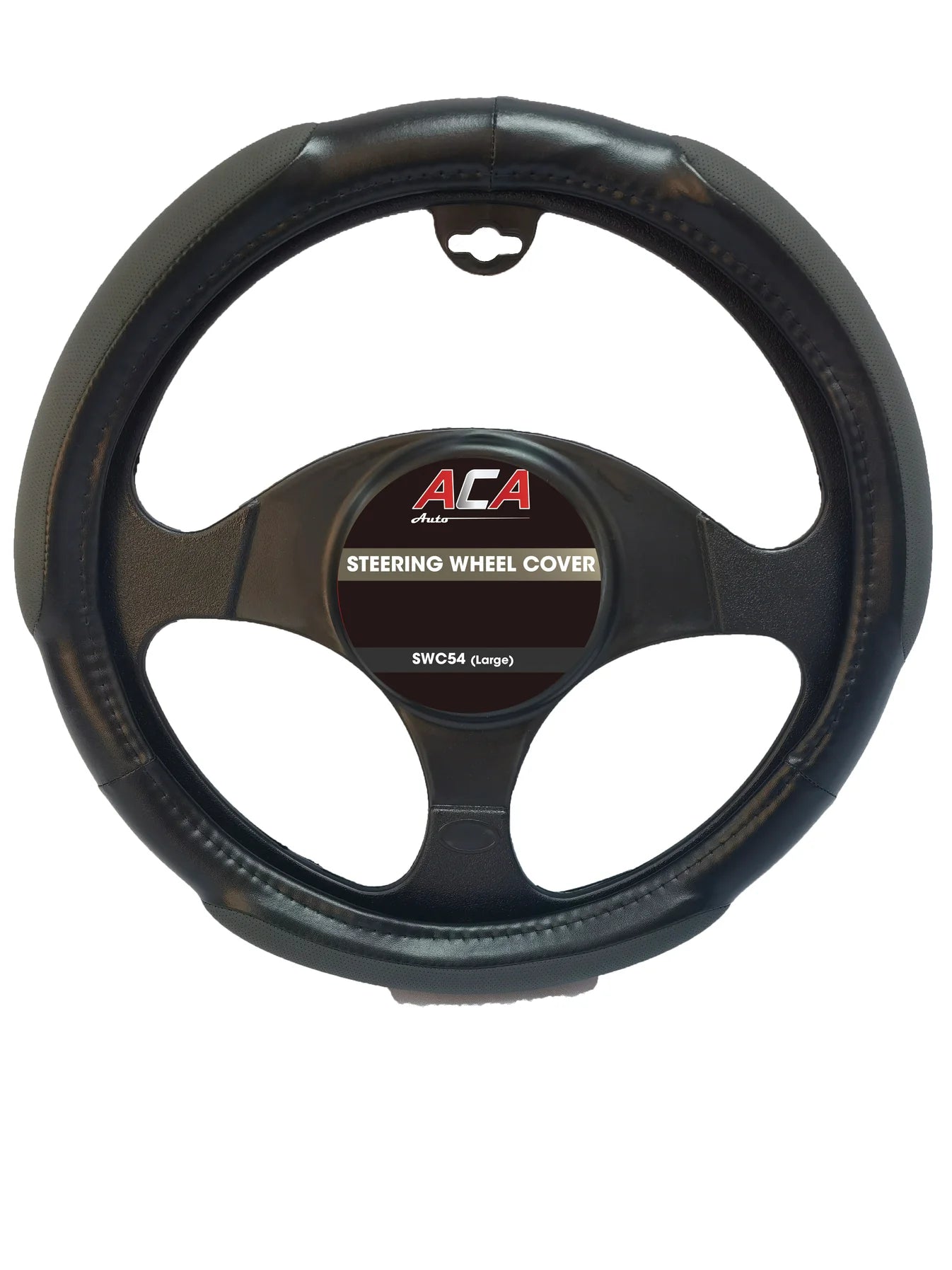 STEERING WHEEL COVER - BLACK & GREY MAXI GRIP