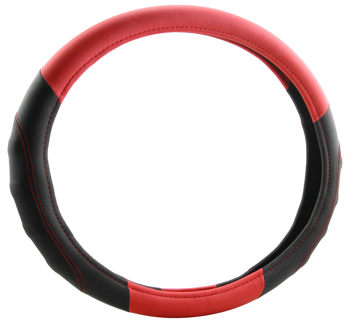 STEERING WHEEL COVER - ACA DELUXE BLACK & RED