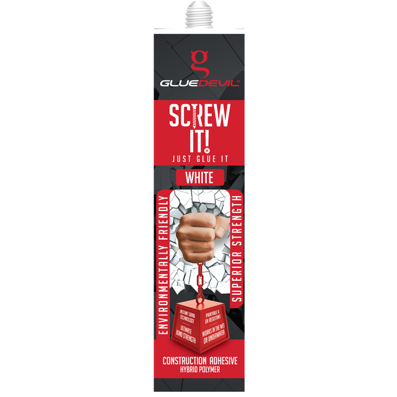 GlueDevil 290ml SCREW IT! Just glue it - White